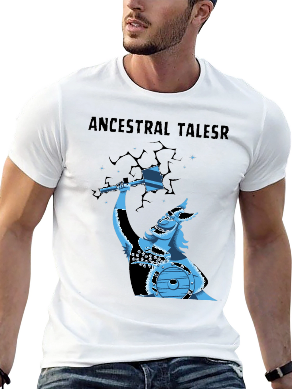Ancestral Tales Viking Graphic Tee - Black