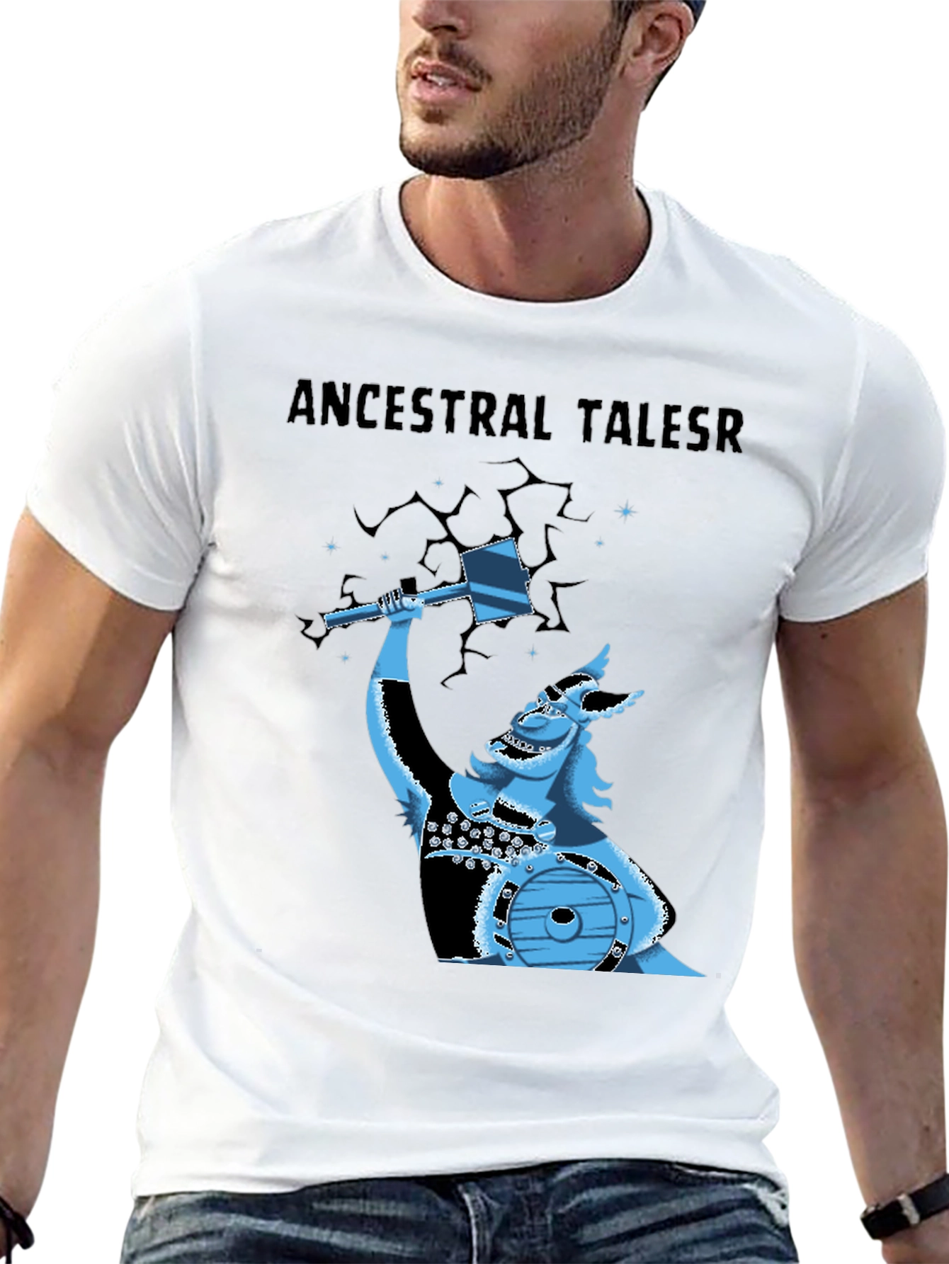 Ancestral Tales Viking Graphic Tee - Black