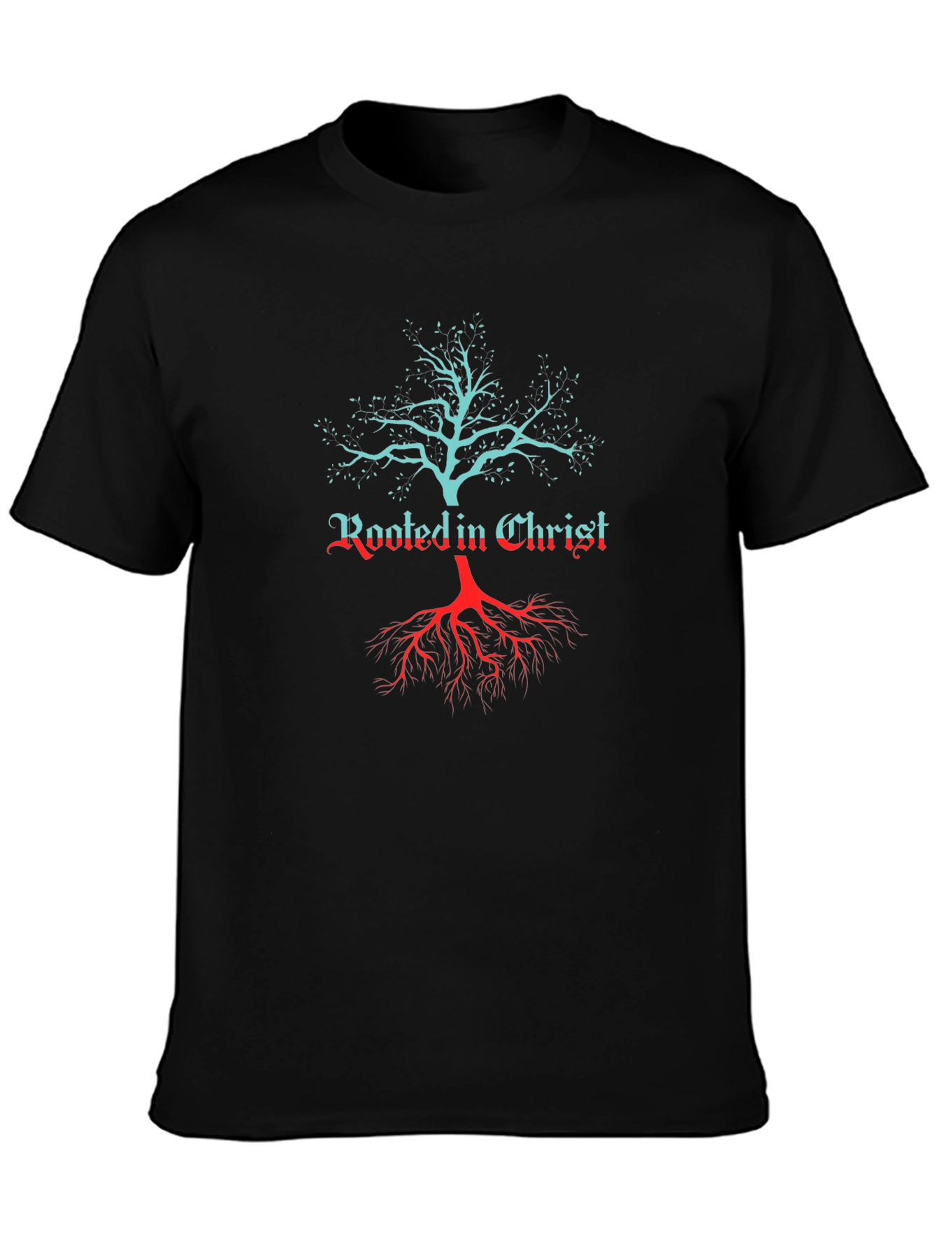 Rooted in Christ Tree Graphic T-Shirt