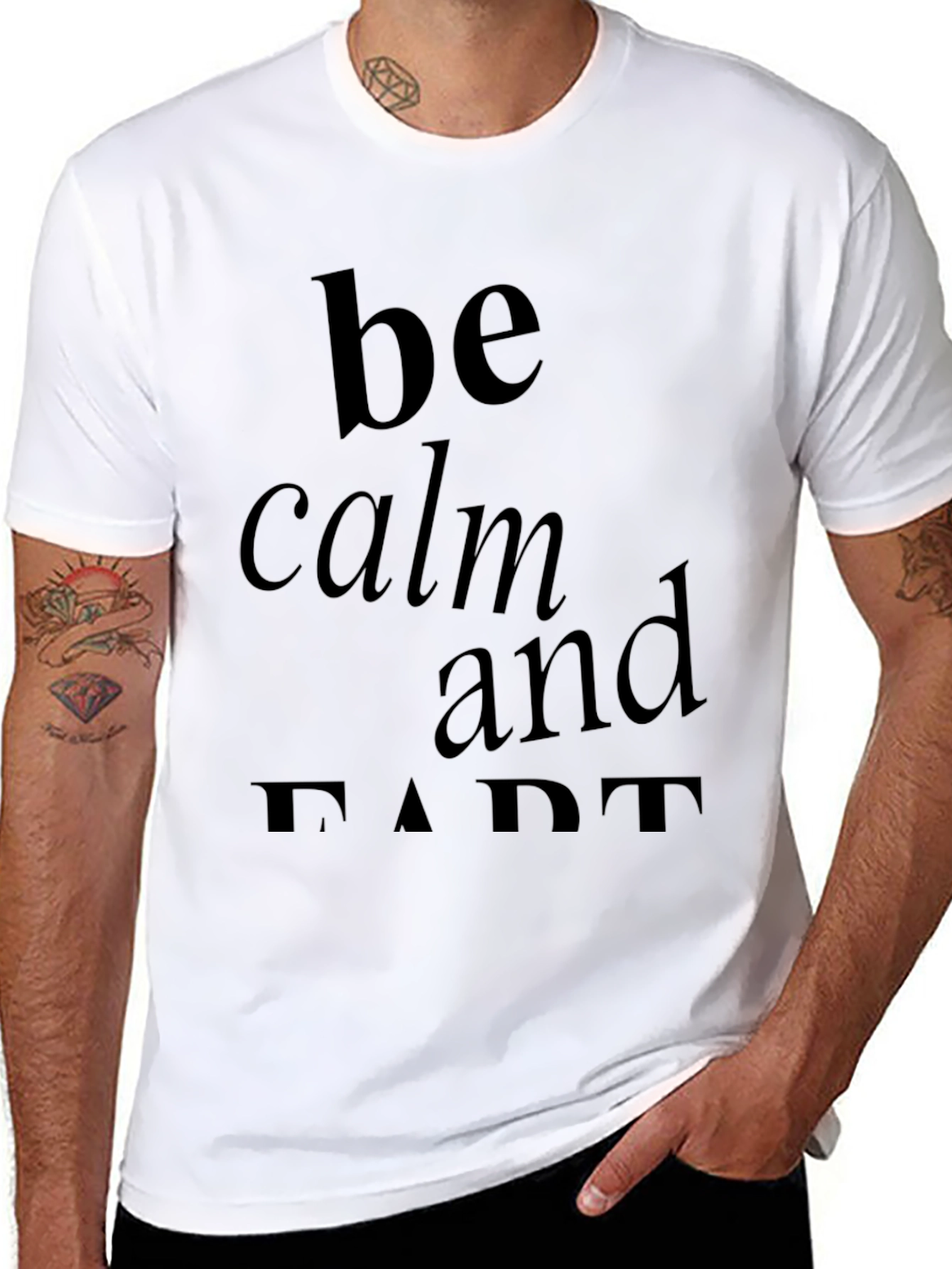 Be Calm and Fart Black Graphic T-Shirt