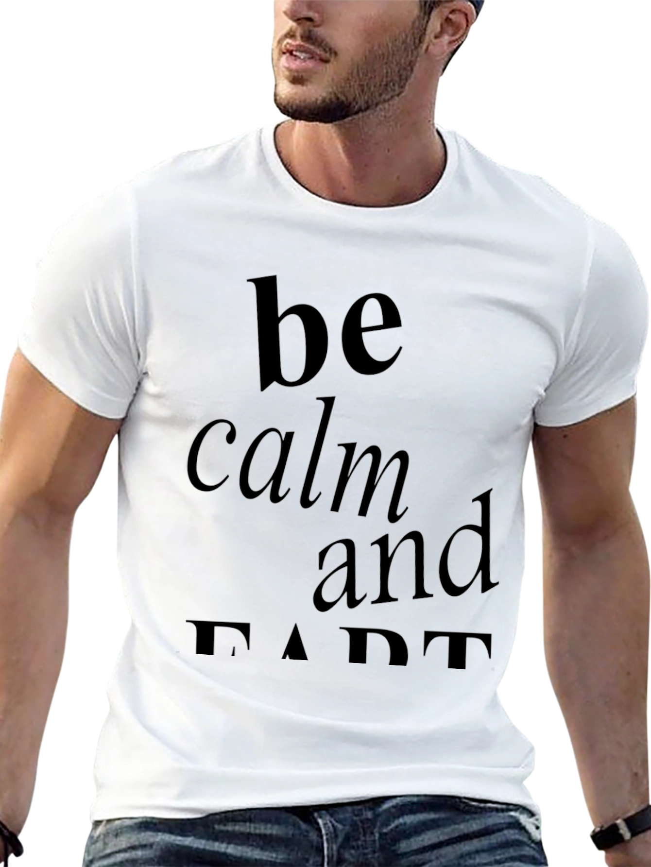 Be Calm and Fart Black Graphic T-Shirt