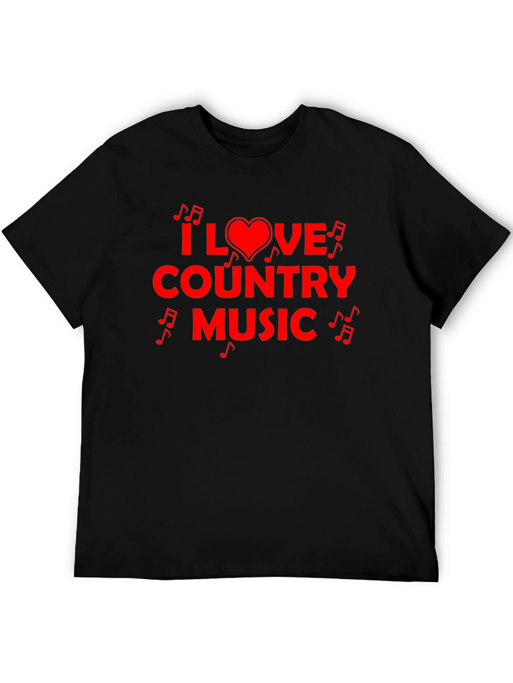 I Love Country Music Graphic Tee - Black