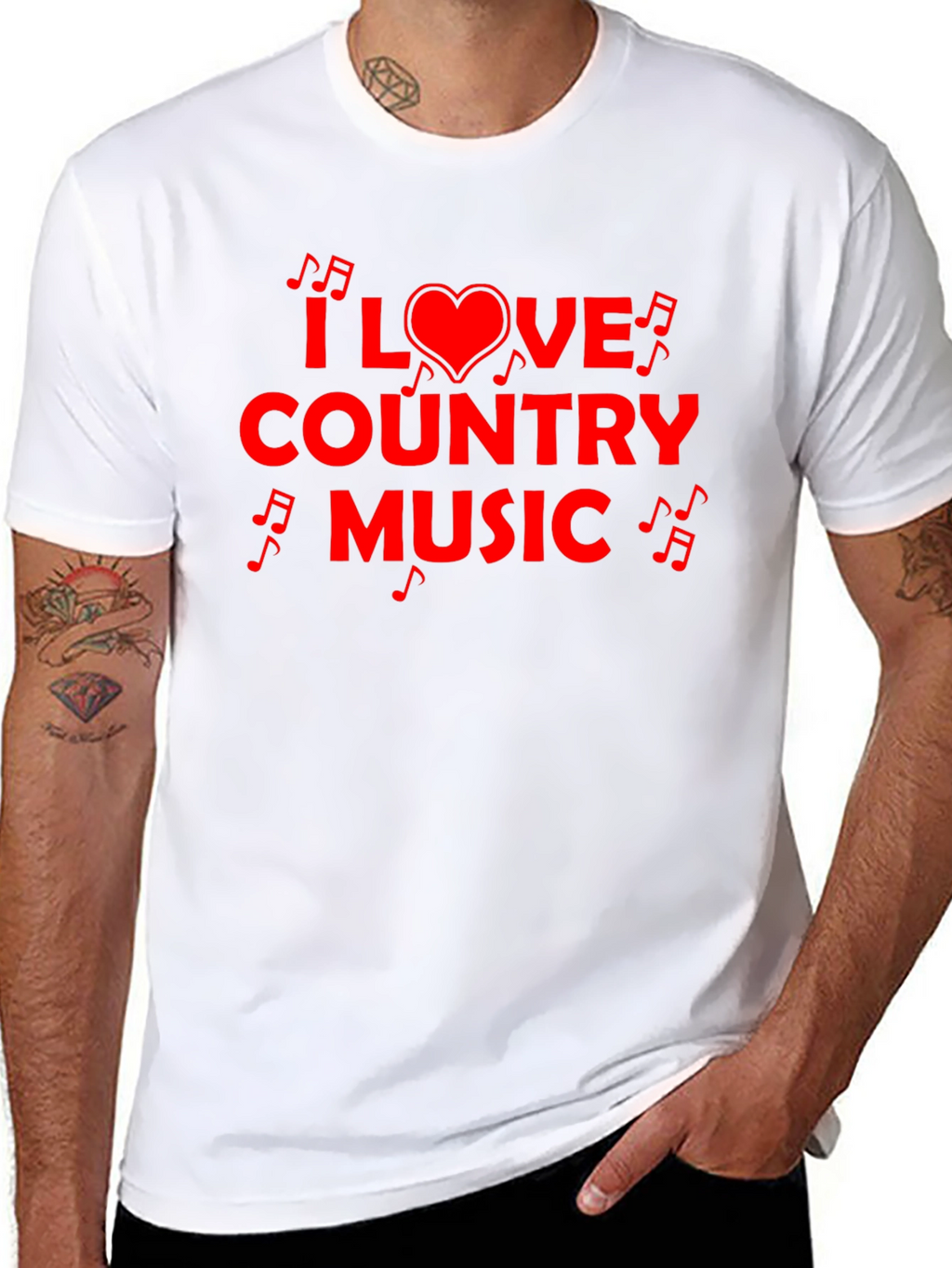 I Love Country Music Graphic Tee - Black