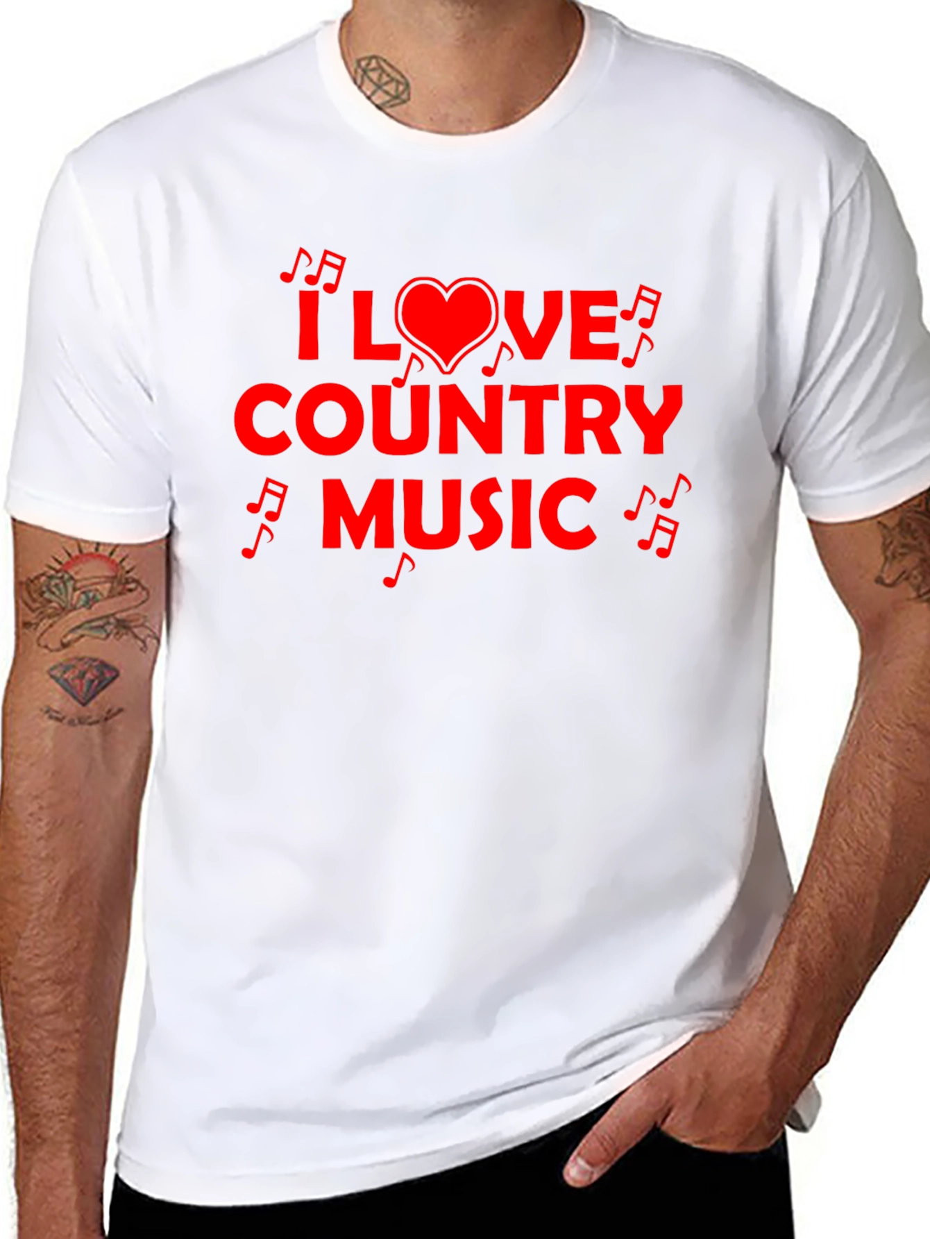 I Love Country Music Graphic Tee - Black