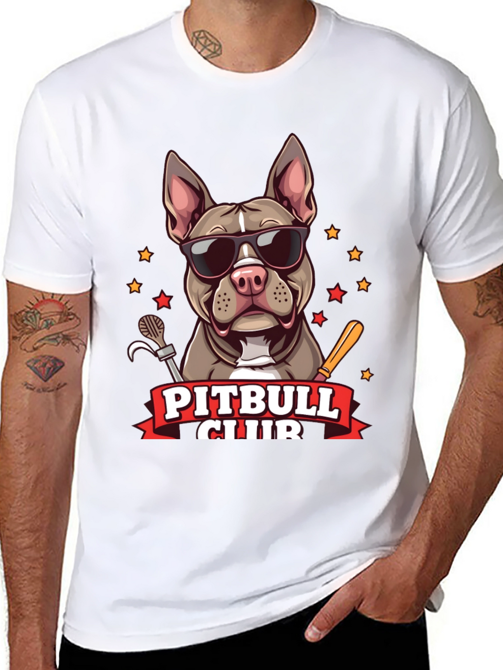 Cool Pitbull Club Graphic T-Shirt