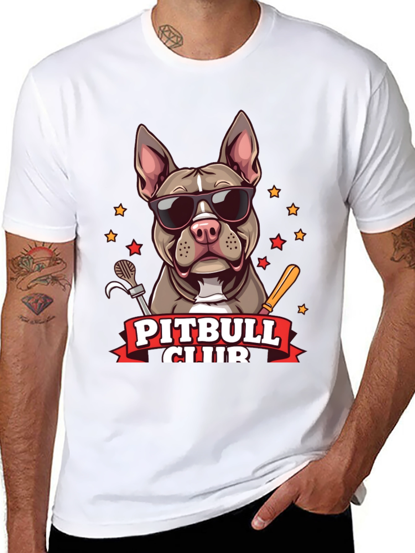 Cool Pitbull Club Graphic T-Shirt