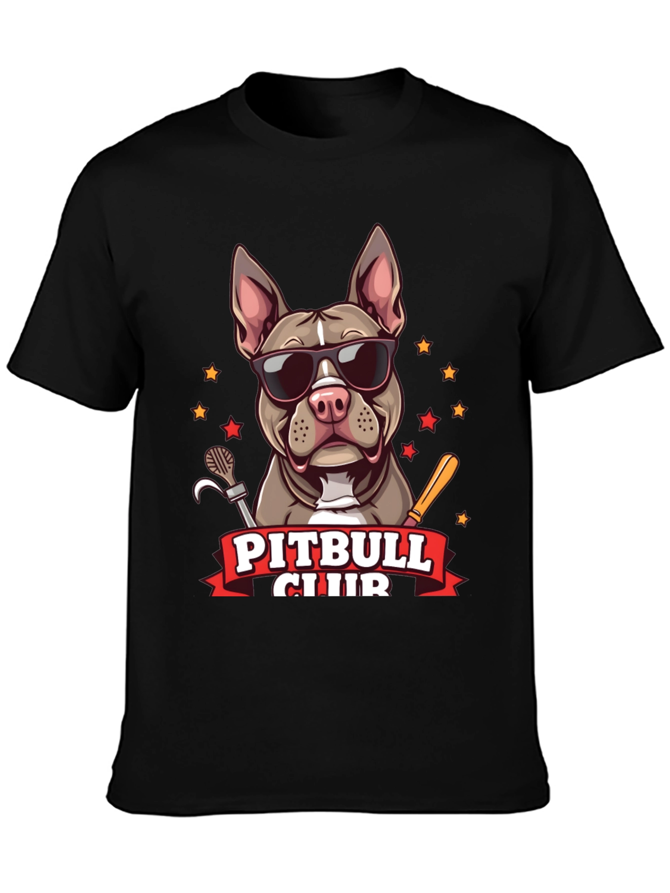 Cool Pitbull Club Graphic T-Shirt