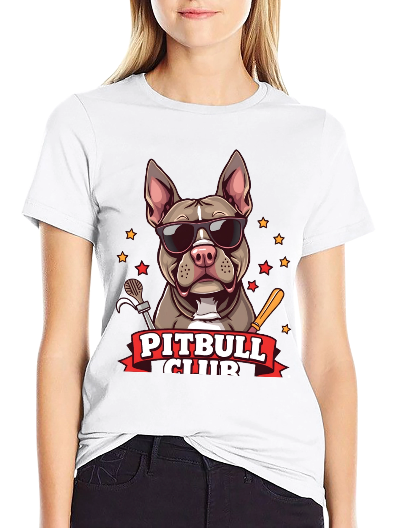 Cool Pitbull Club Graphic T-Shirt