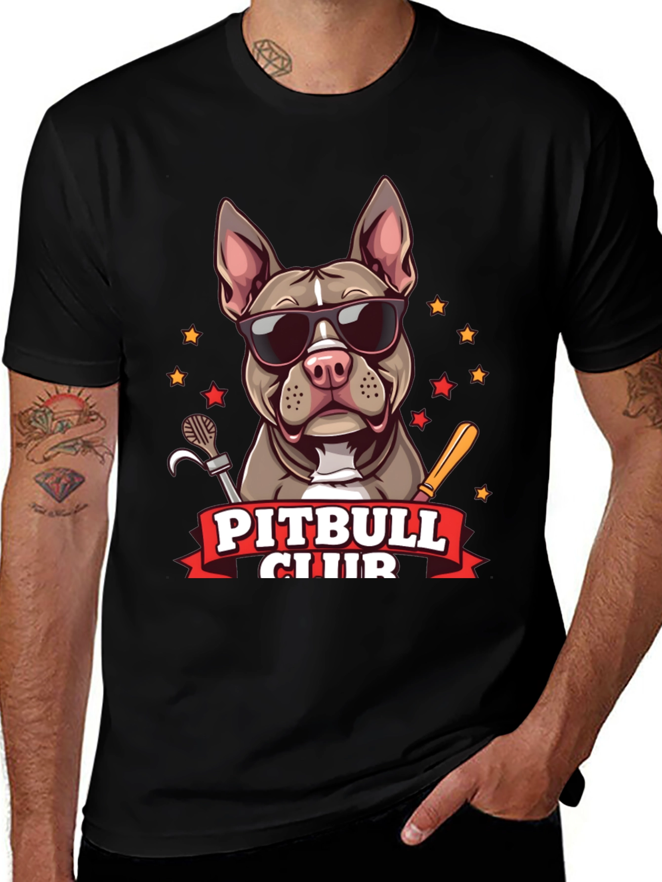 Cool Pitbull Club Graphic T-Shirt