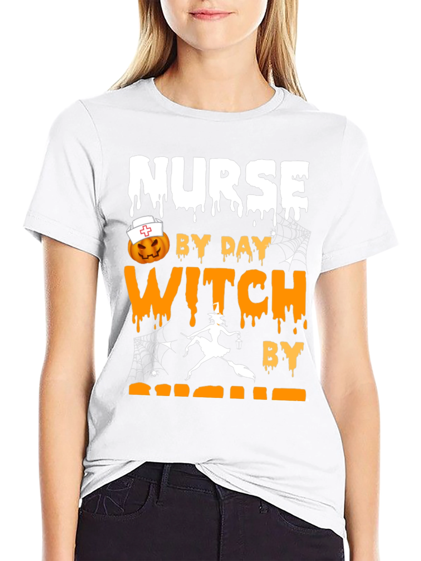 Nurse by Day Witch by Night Halloween T-Shirt