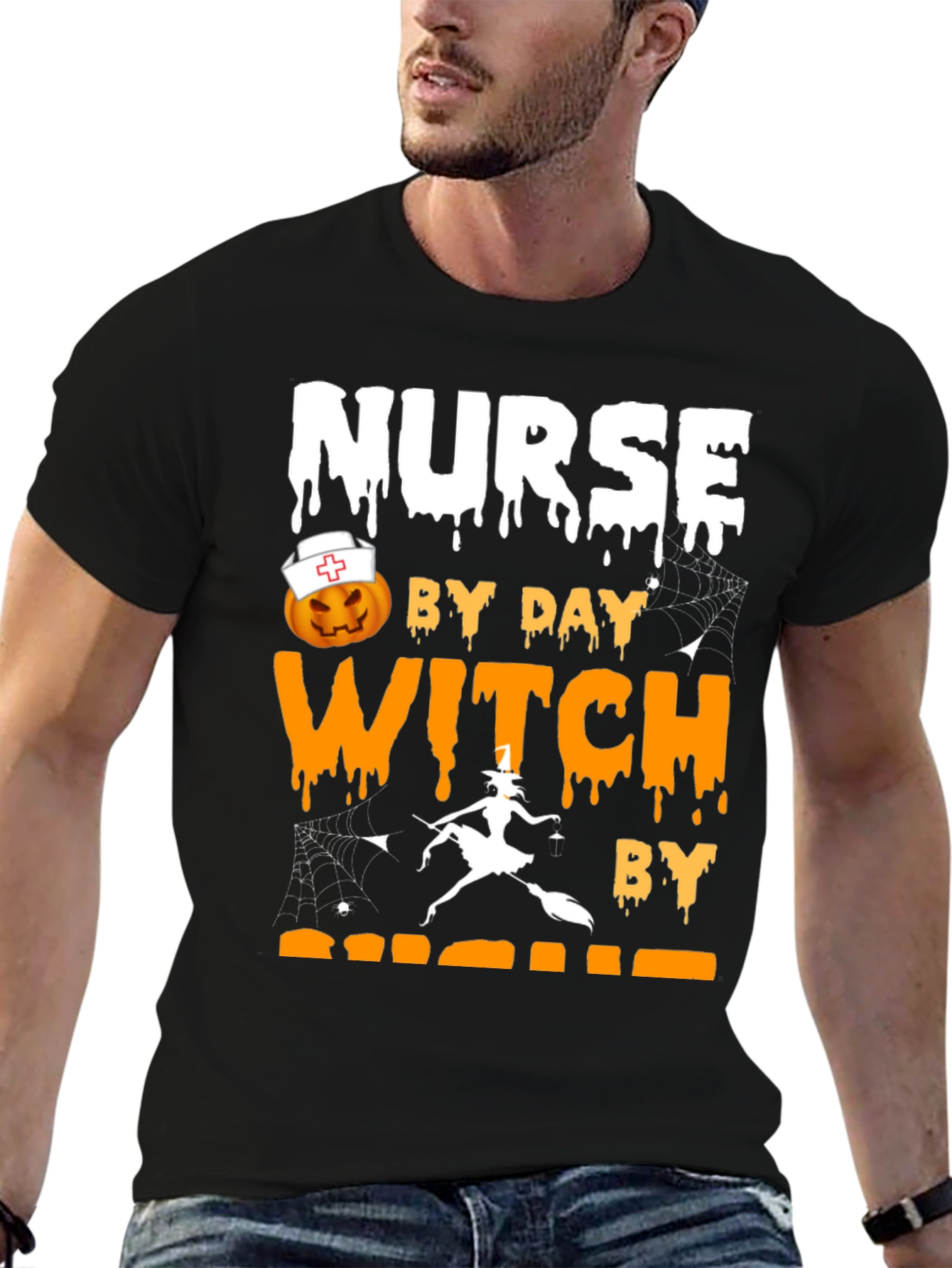 Nurse by Day Witch by Night Halloween T-Shirt