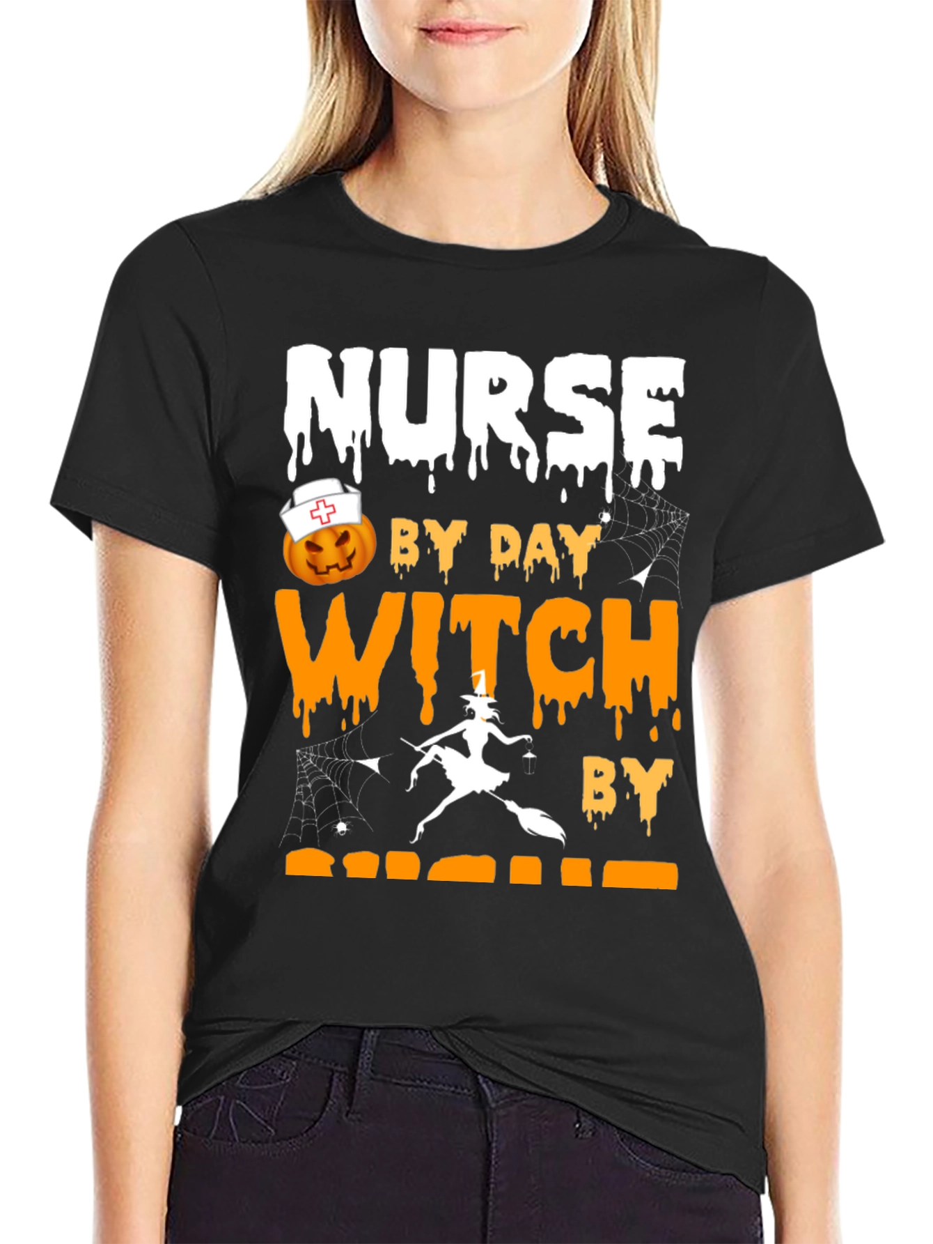 Nurse by Day Witch by Night Halloween T-Shirt
