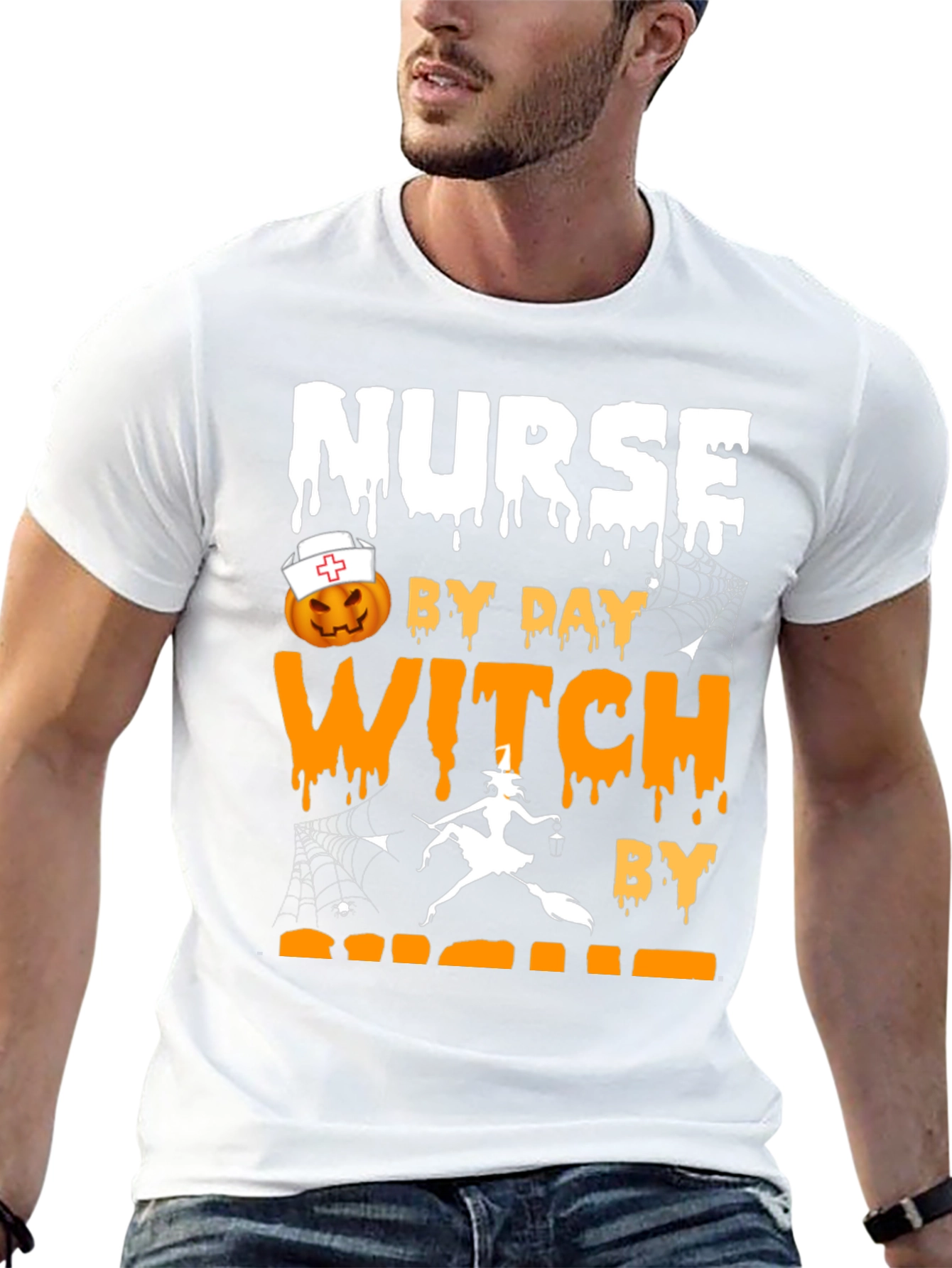 Nurse by Day Witch by Night Halloween T-Shirt