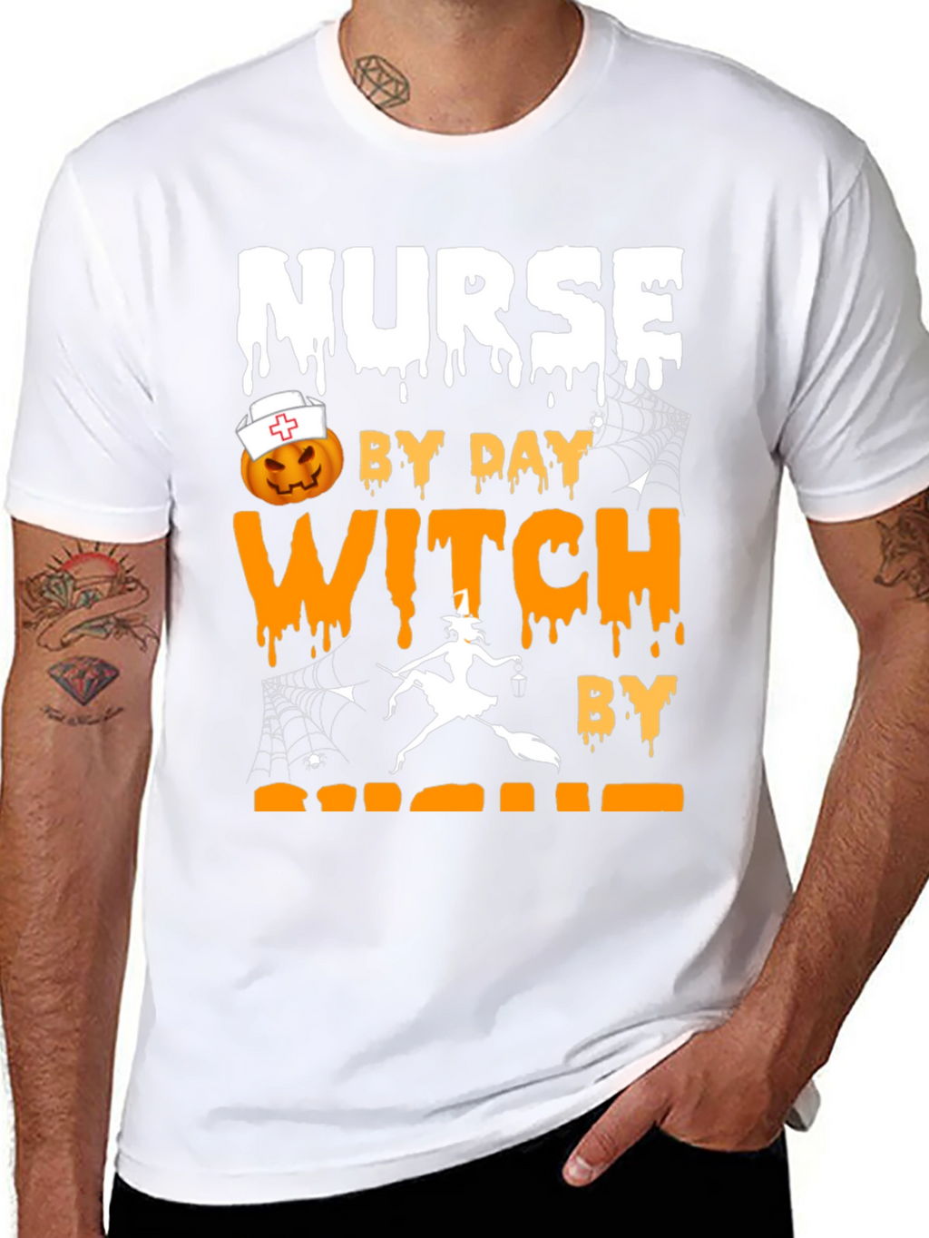 Nurse by Day Witch by Night Halloween T-Shirt
