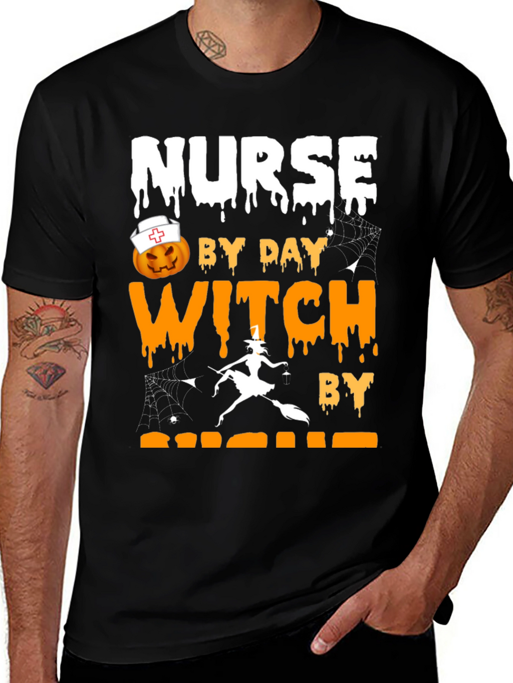 Nurse by Day Witch by Night Halloween T-Shirt