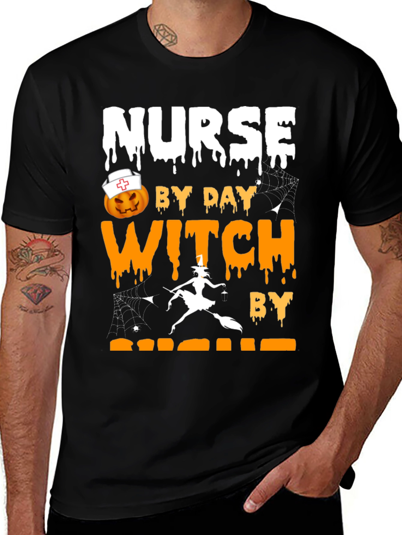Nurse by Day Witch by Night Halloween T-Shirt