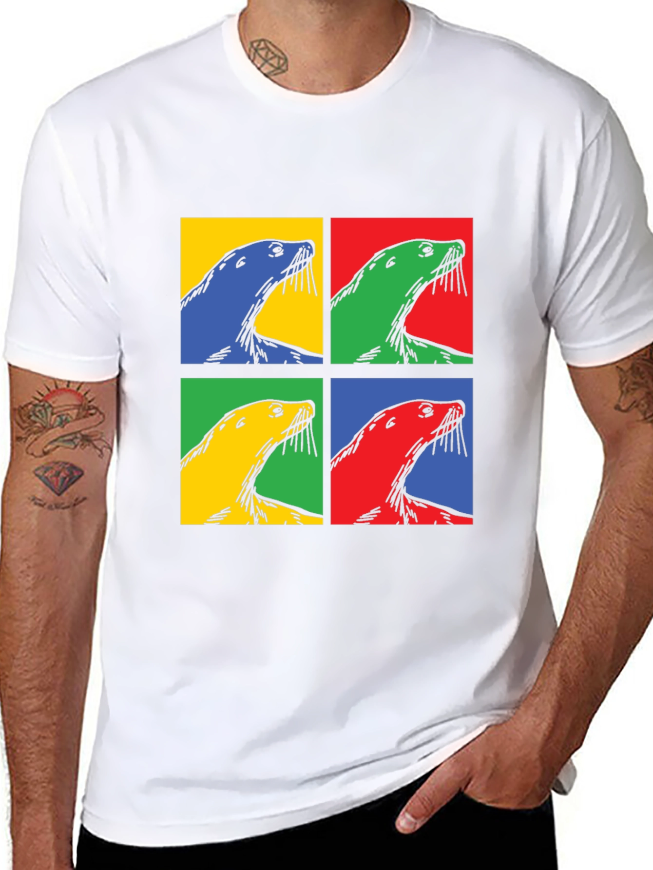 Pop Art Seal T-Shirt - Quirky Graphic Tee