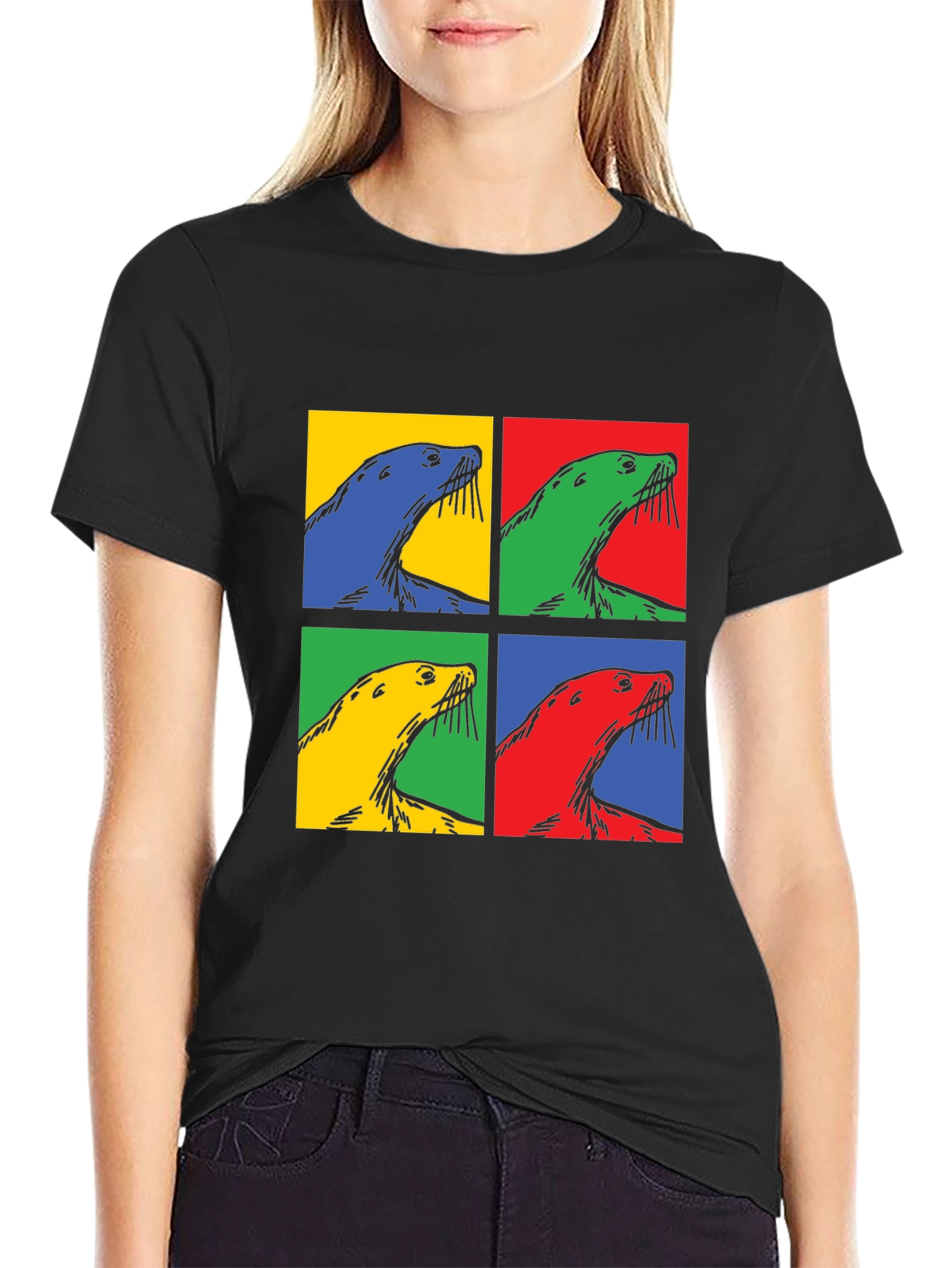 Pop Art Seal T-Shirt - Quirky Graphic Tee