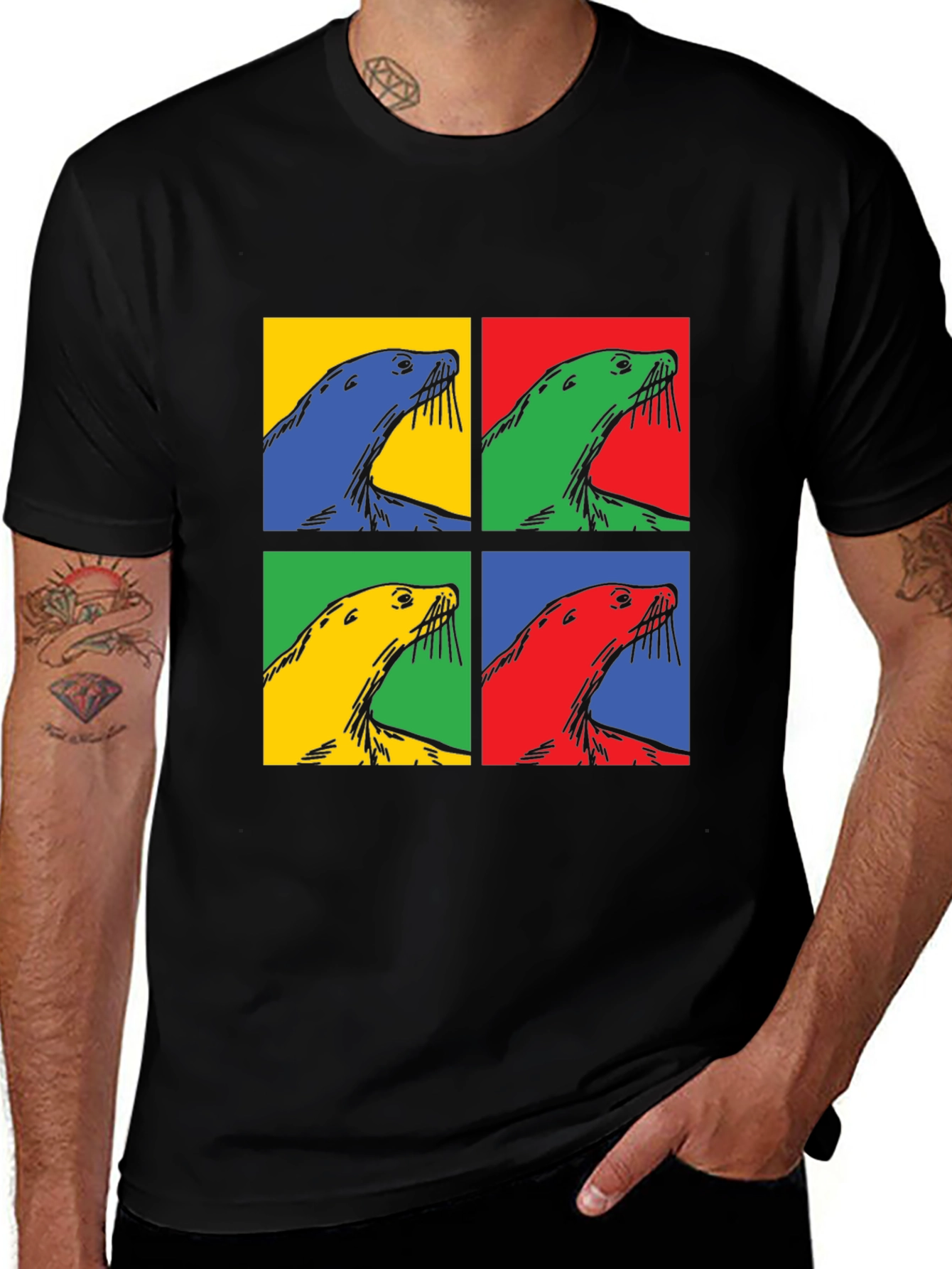 Pop Art Seal T-Shirt - Quirky Graphic Tee