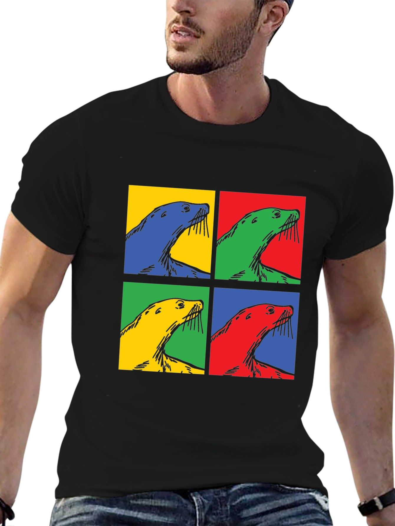 Pop Art Seal T-Shirt - Quirky Graphic Tee