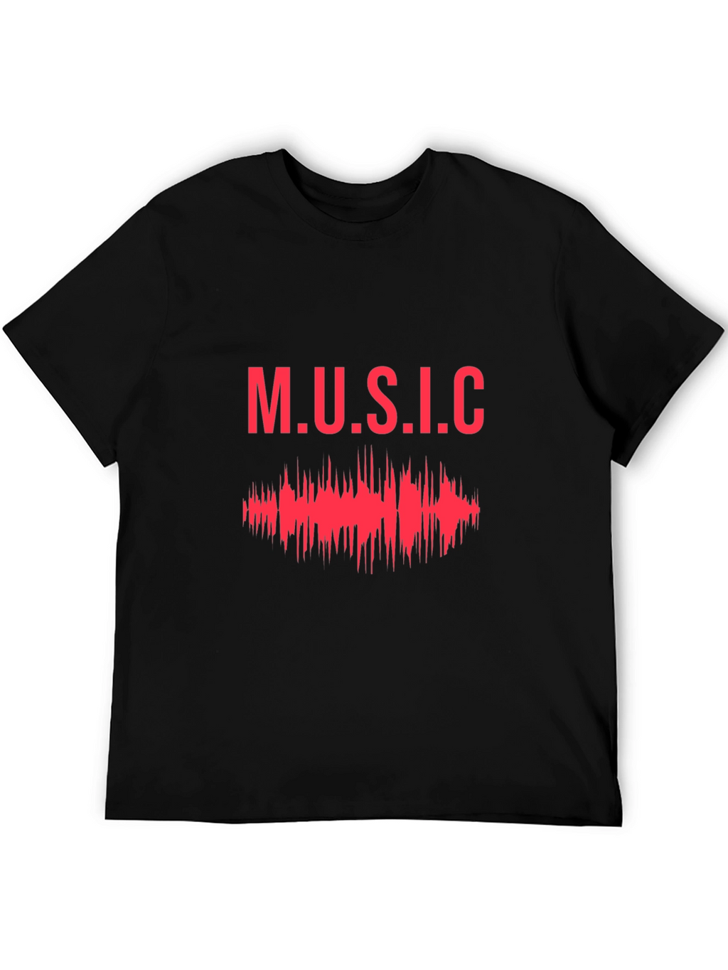 Music Graphic Print Tee - Stylish Black T-Shirt