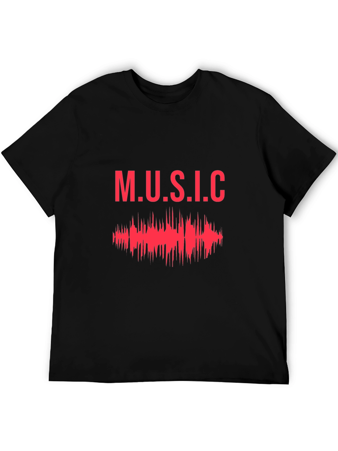 Music Graphic Print Tee - Stylish Black T-Shirt