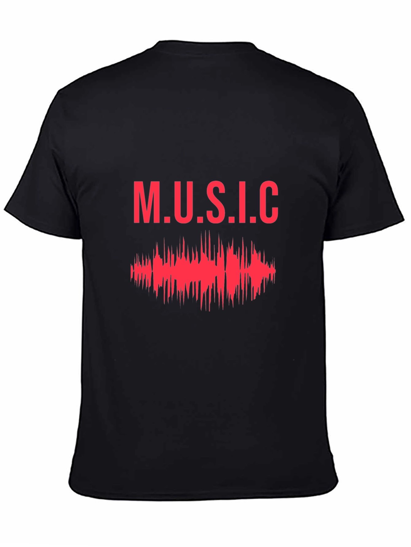 Music Graphic Print Tee - Stylish Black T-Shirt