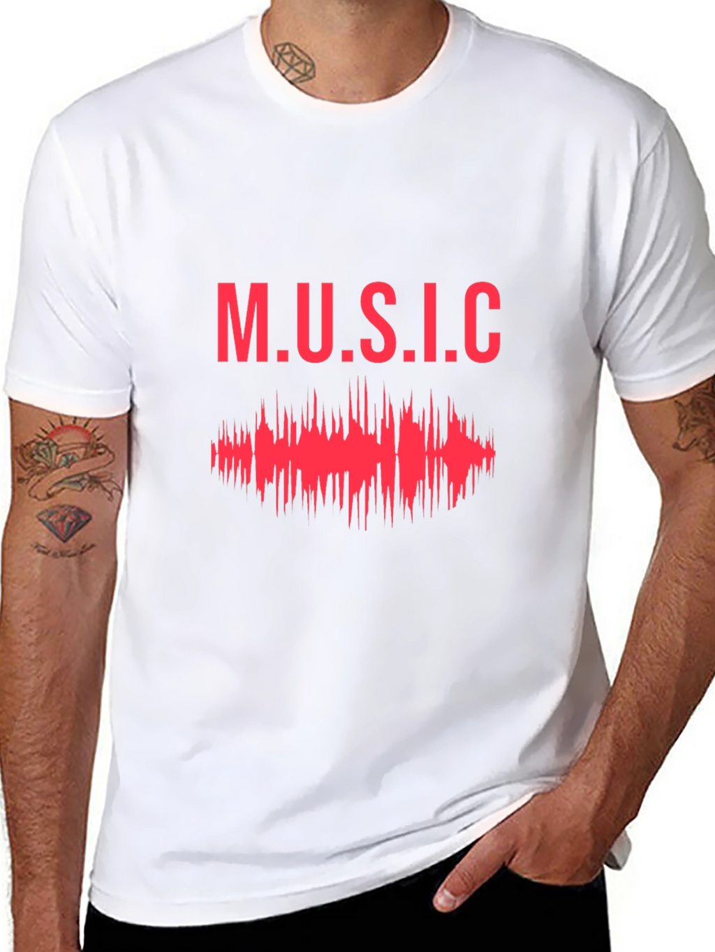Music Graphic Print Tee - Stylish Black T-Shirt