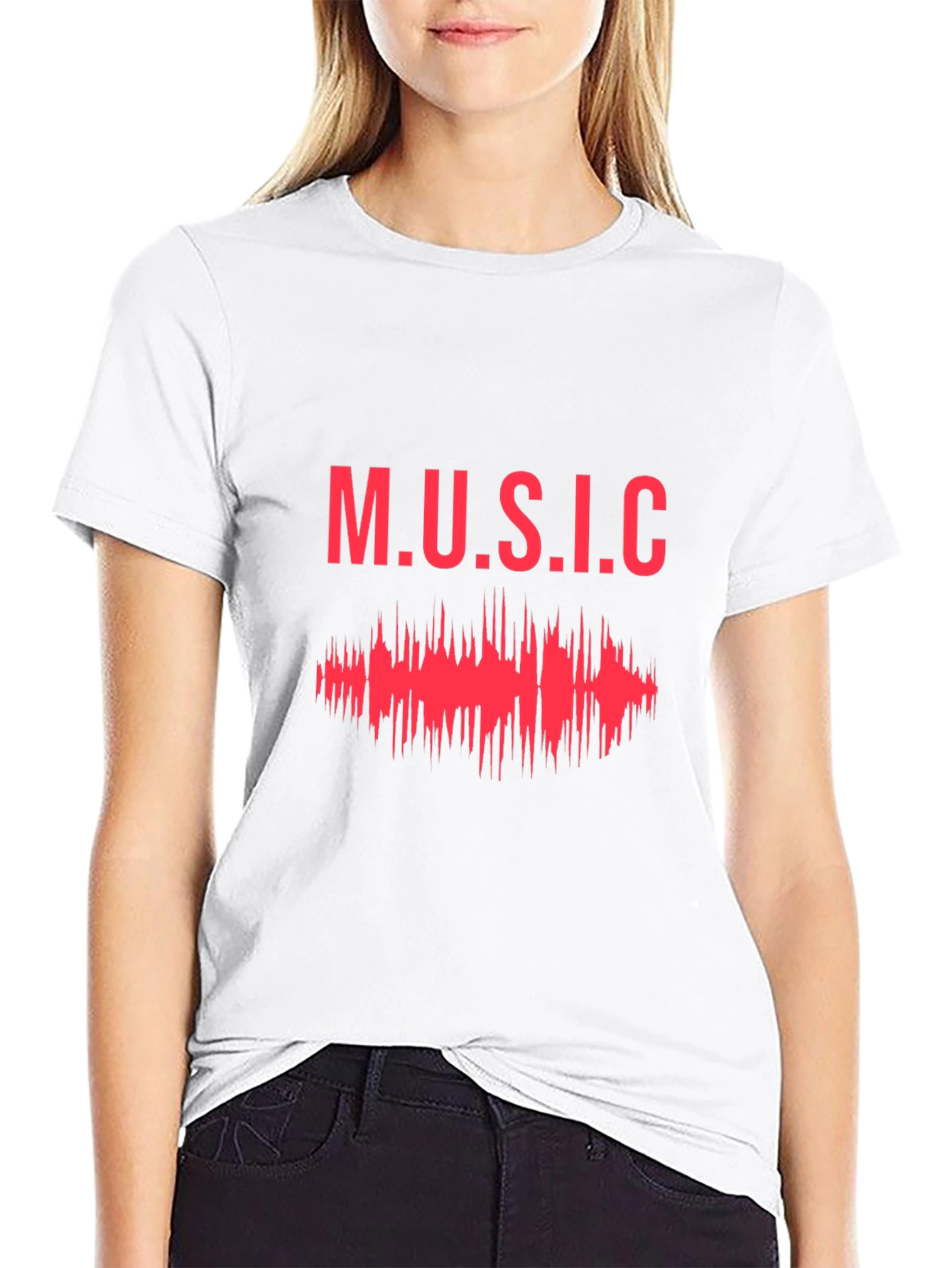Music Graphic Print Tee - Stylish Black T-Shirt