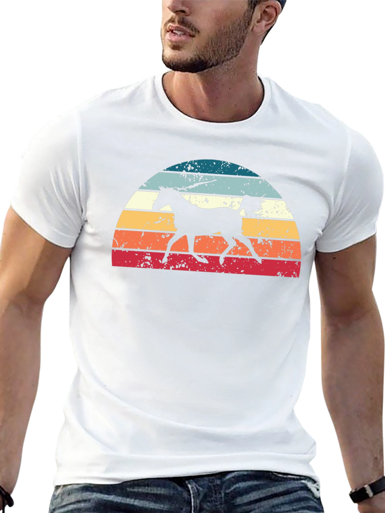 Retro Horse Sunset Graphic Tee