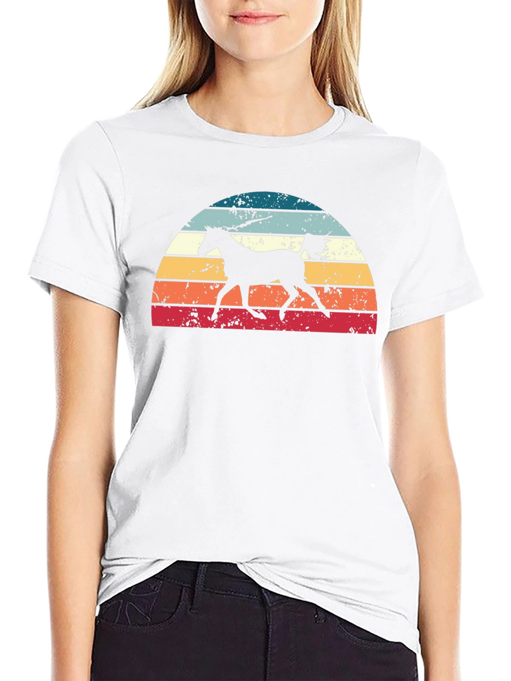 Retro Horse Sunset Graphic Tee