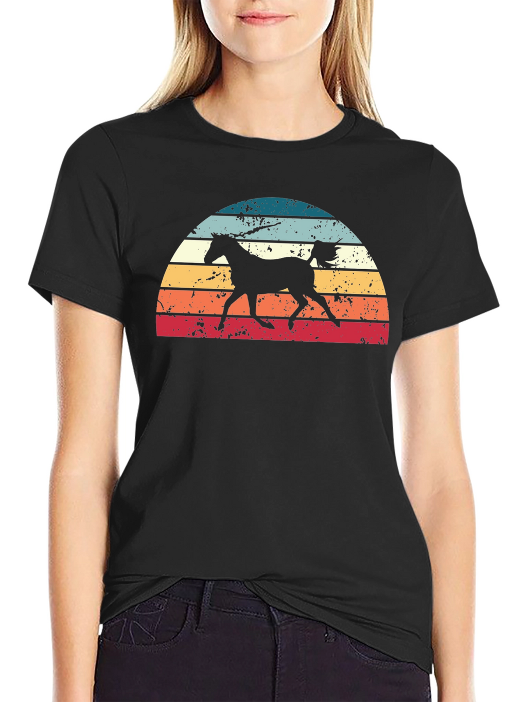 Retro Horse Sunset Graphic Tee