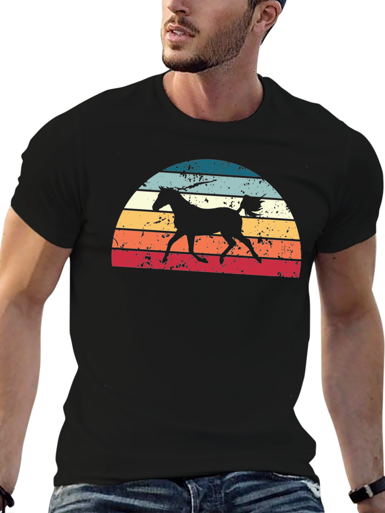 Retro Horse Sunset Graphic Tee