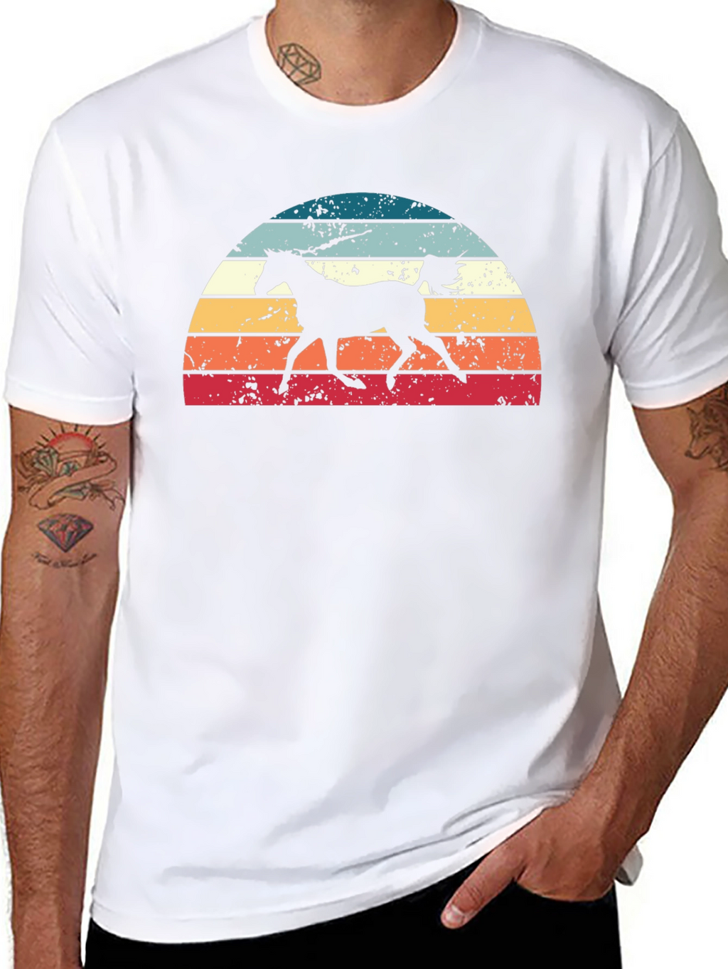 Retro Horse Sunset Graphic Tee