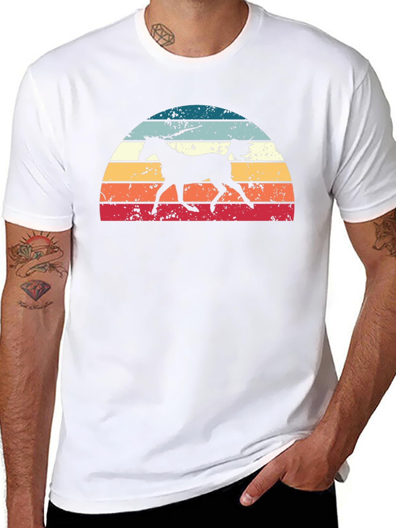 Retro Horse Sunset Graphic Tee