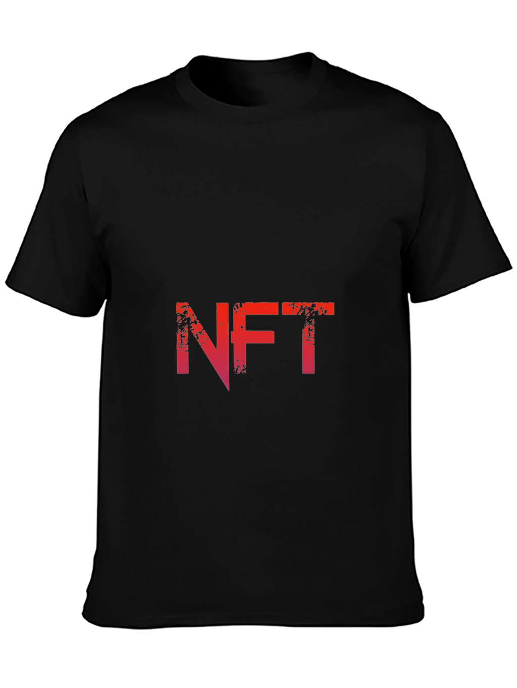 NFT Graphic Tee - Distressed Red Print on Black