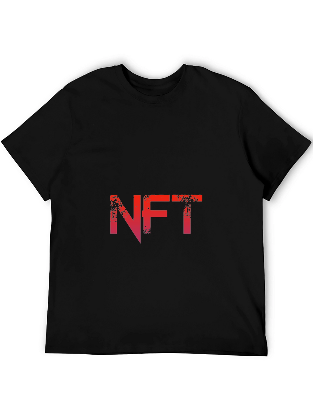 NFT Graphic Tee - Distressed Red Print on Black