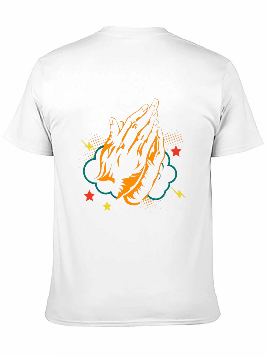 Praying Hands Graphic Tee - Black Cotton T-Shirt