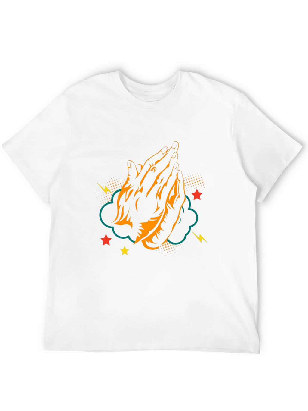 Praying Hands Graphic Tee - Black Cotton T-Shirt