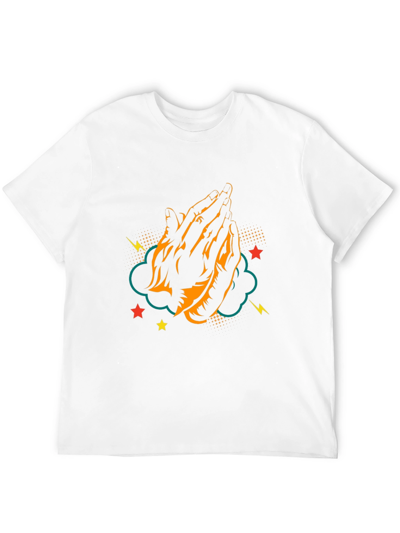 Praying Hands Graphic Tee - Black Cotton T-Shirt