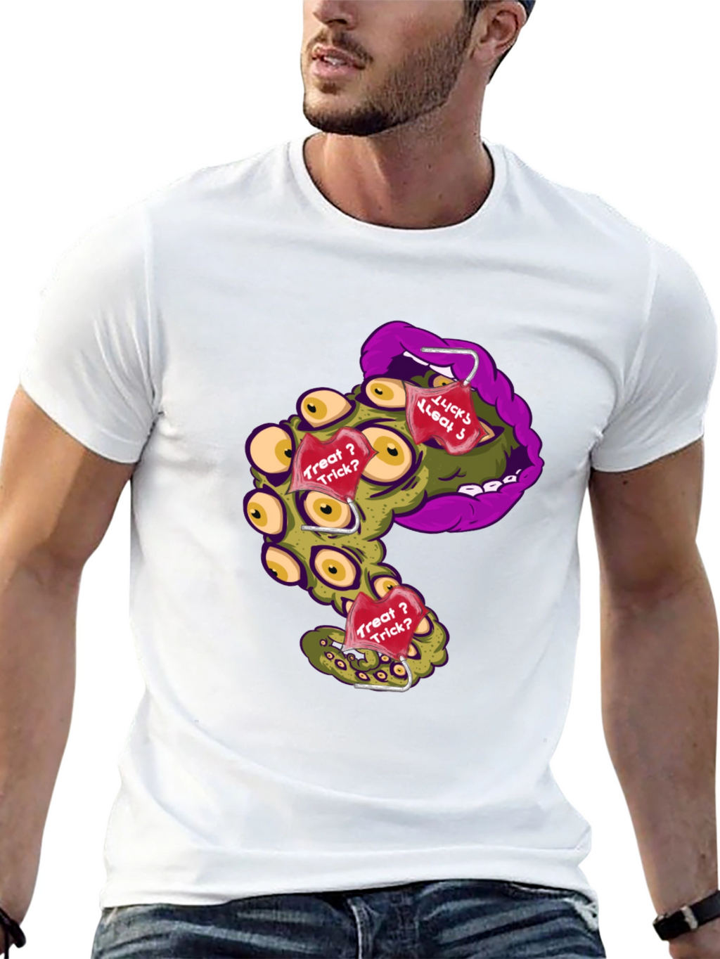Monster Mouth Halloween Graphic T-Shirt