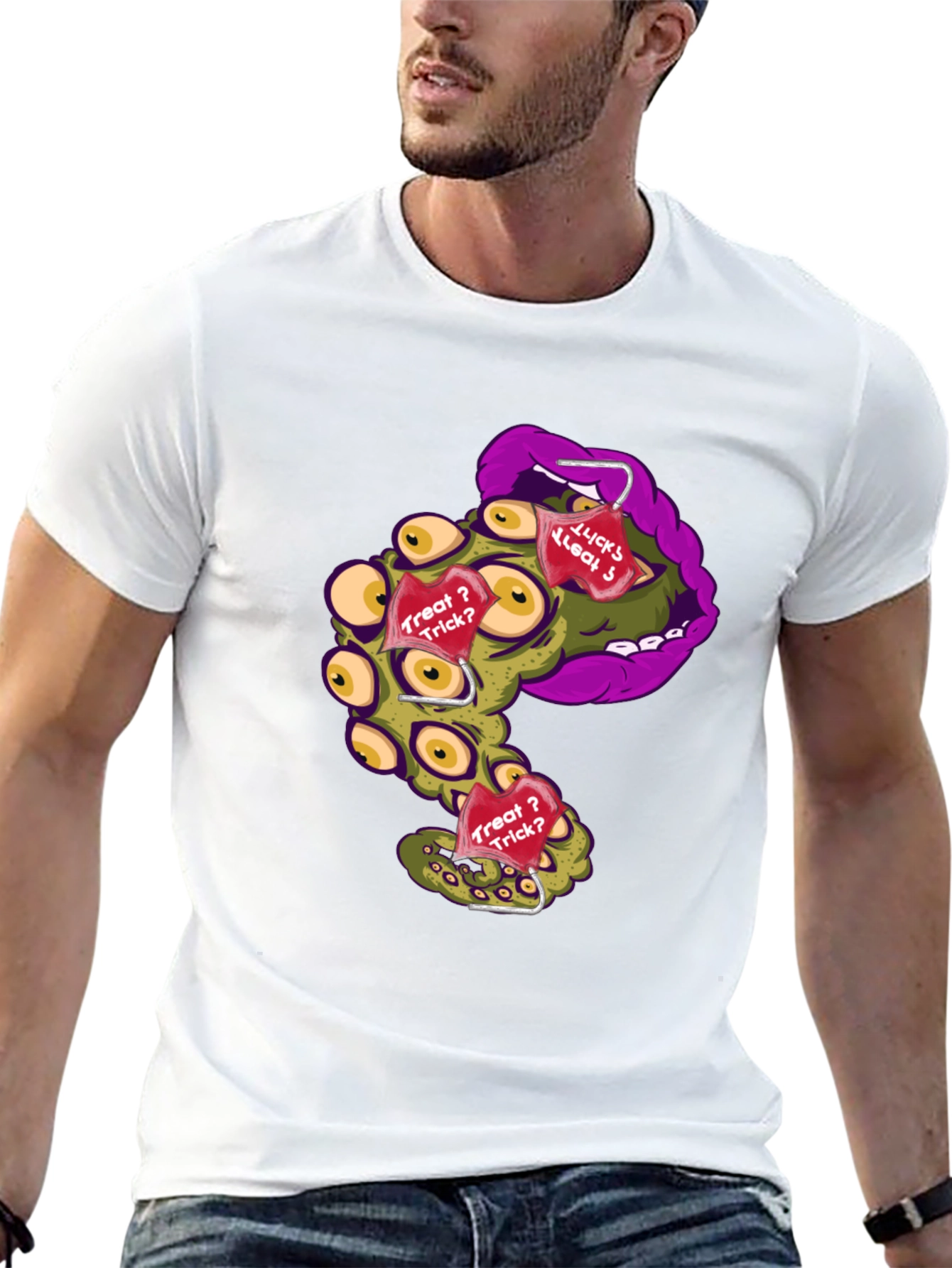Monster Mouth Halloween Graphic T-Shirt