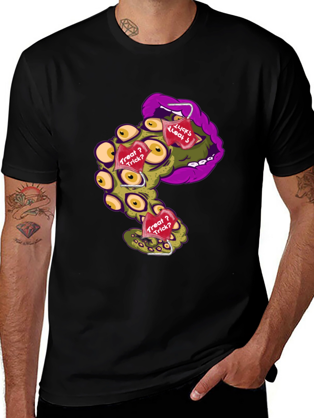 Monster Mouth Halloween Graphic T-Shirt