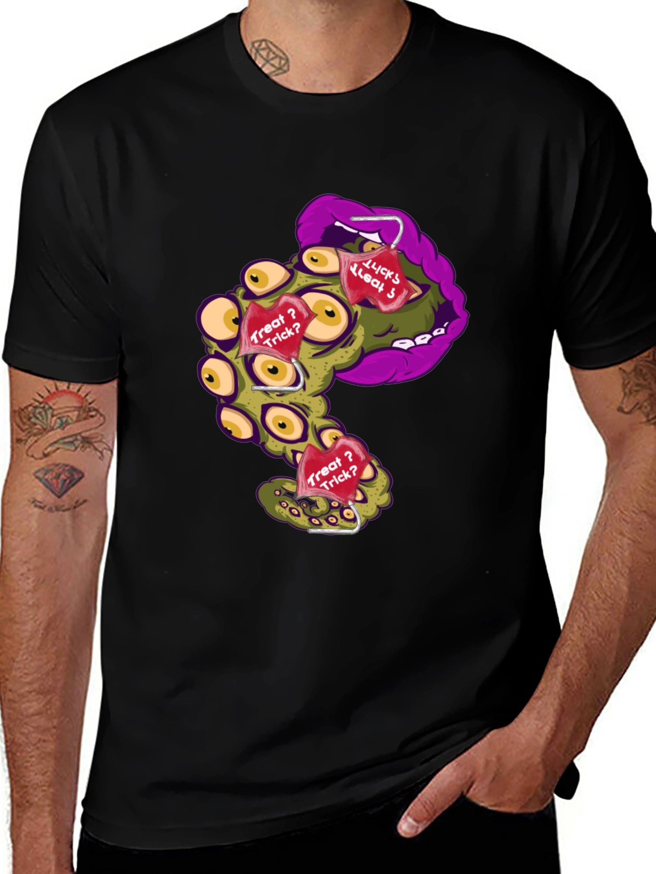 Monster Mouth Halloween Graphic T-Shirt