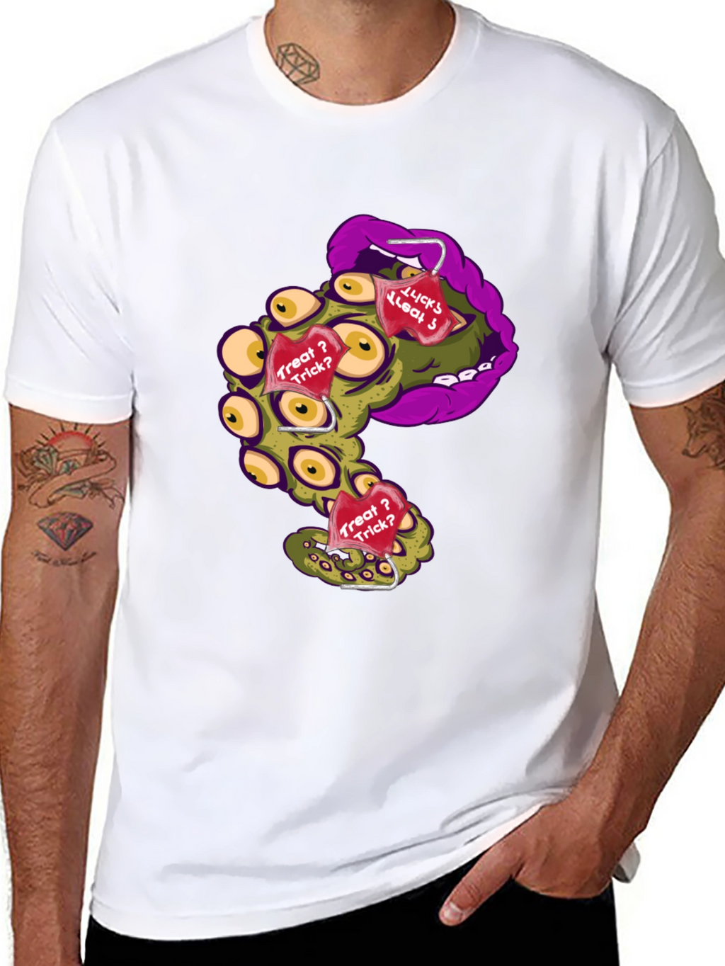 Monster Mouth Halloween Graphic T-Shirt