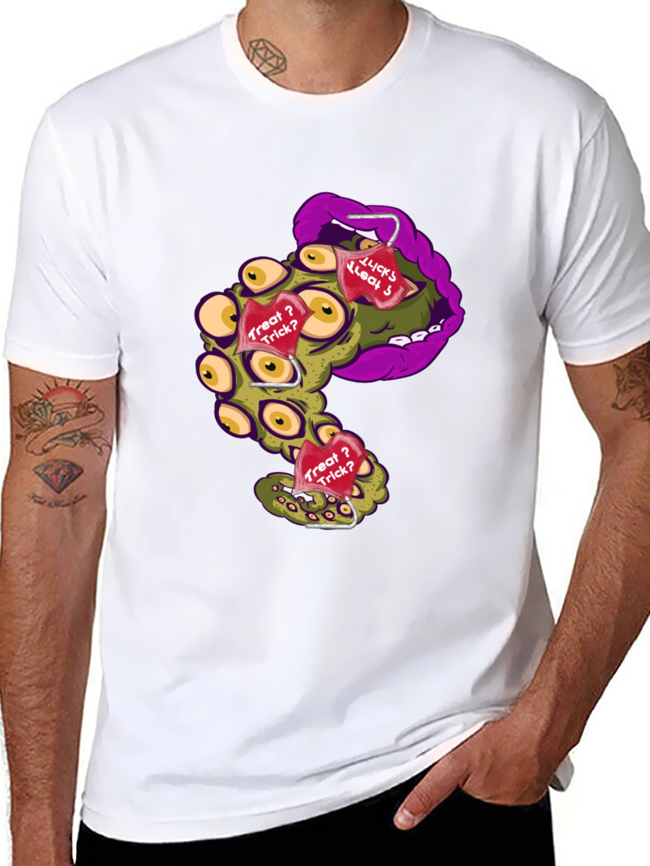 Monster Mouth Halloween Graphic T-Shirt