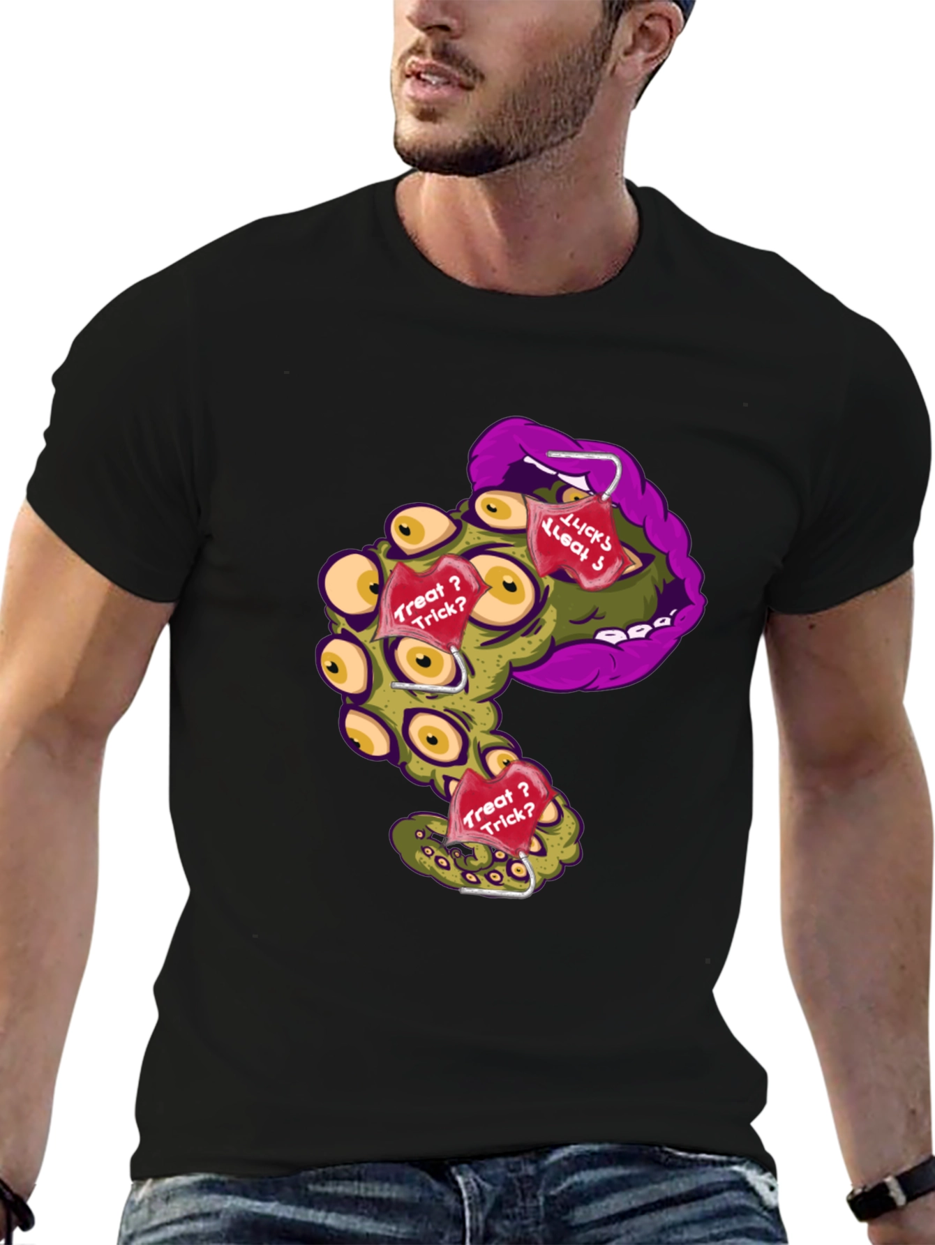 Monster Mouth Halloween Graphic T-Shirt