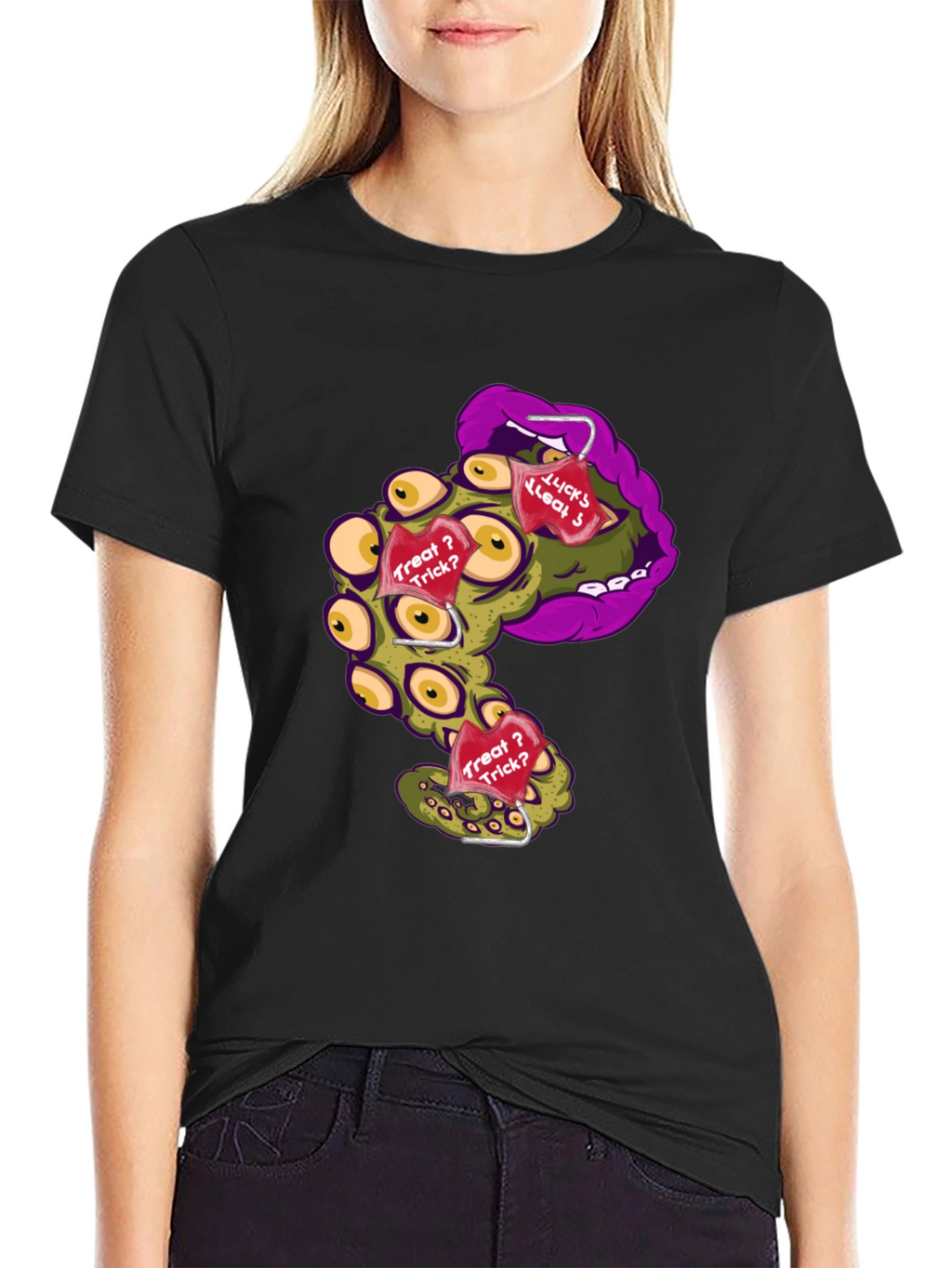 Monster Mouth Halloween Graphic T-Shirt