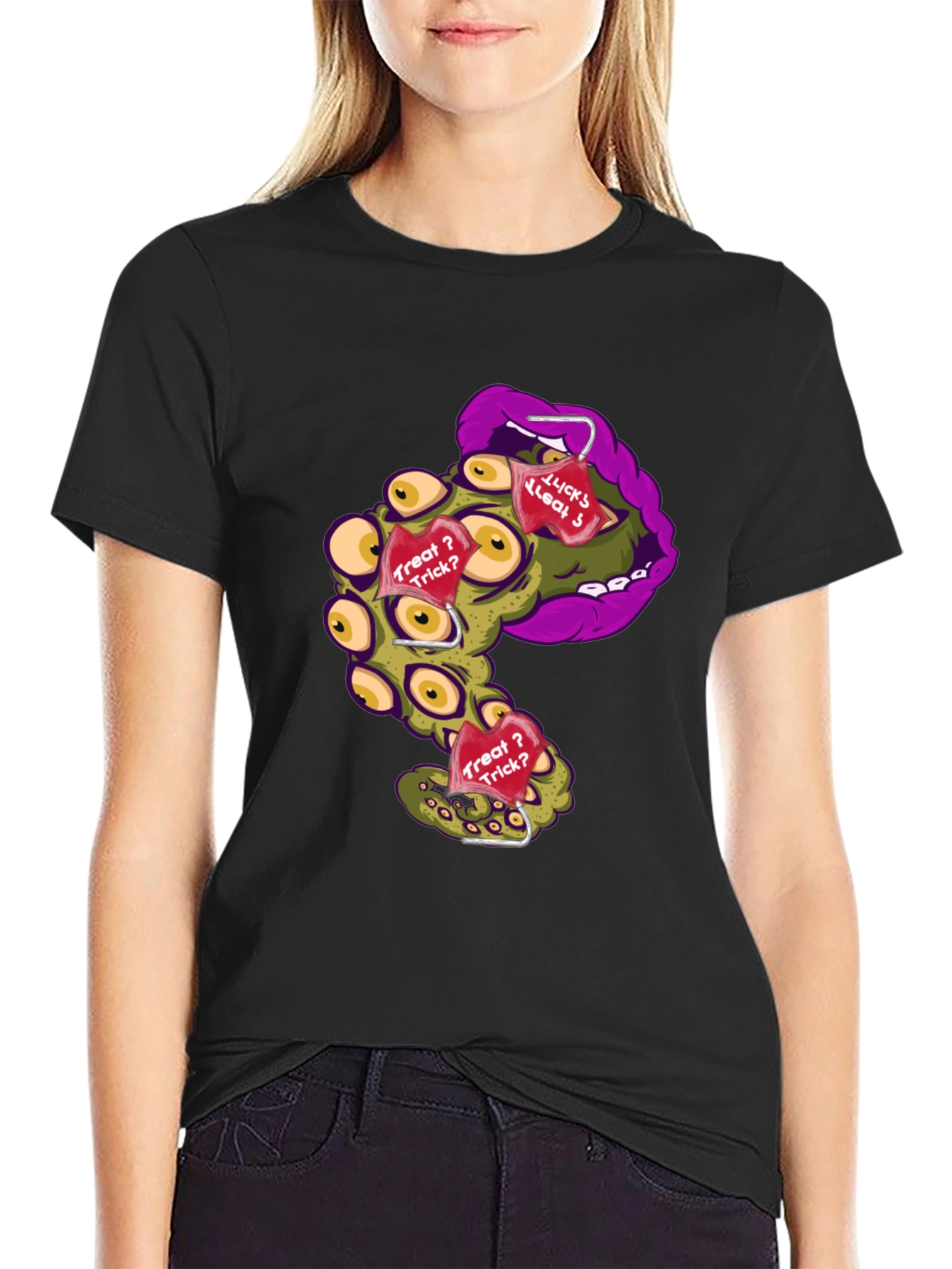 Monster Mouth Halloween Graphic T-Shirt