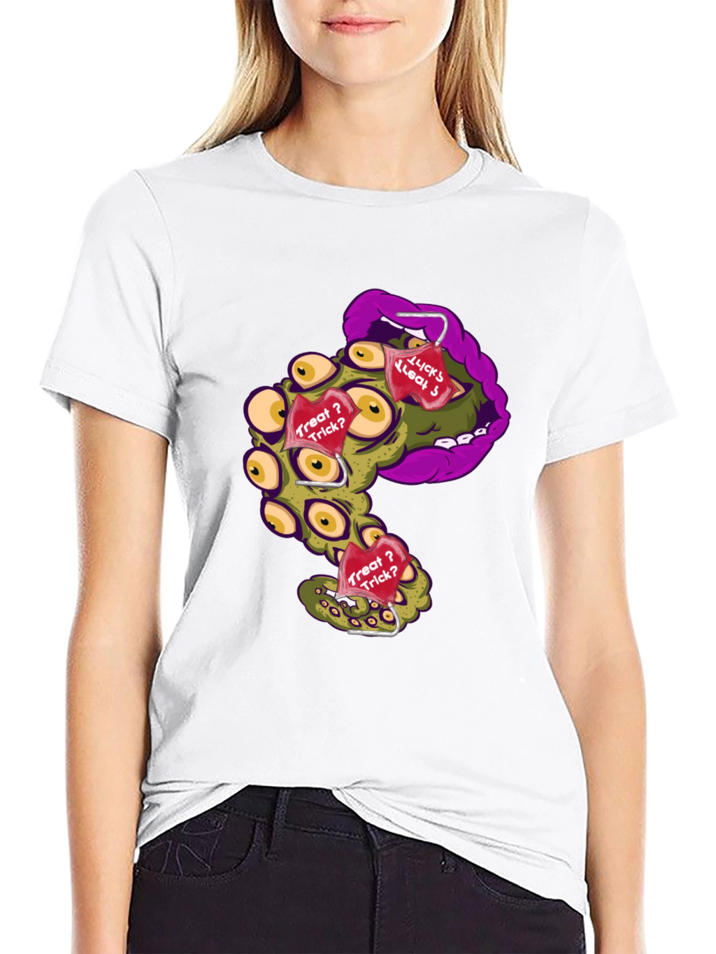 Monster Mouth Halloween Graphic T-Shirt